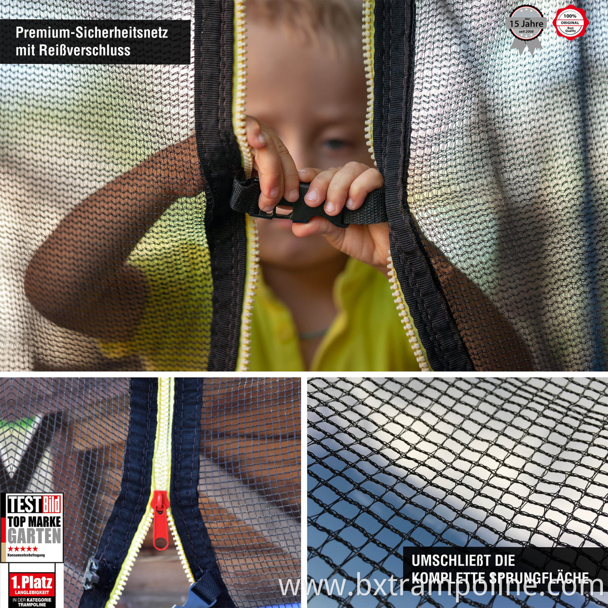 GS Approved Trampoline with Net Enclosure Stable Outdoor Trampoline for Kids, Teens and Adults Reinforced